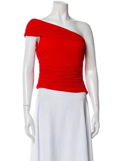Pre-owned Ronny Kobo One-shoulder Sleeveless Top In Red