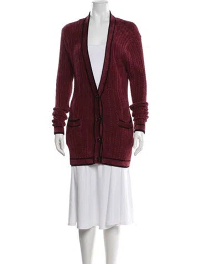 Pre-owned Ronny Kobo Open Front Sweater In Red