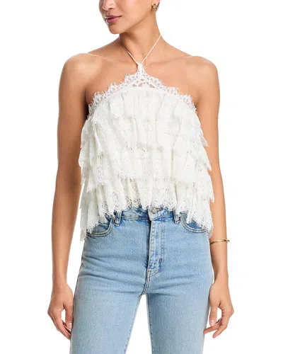 Ronny Kobo Ophelia Tiered Ruffled Top In White