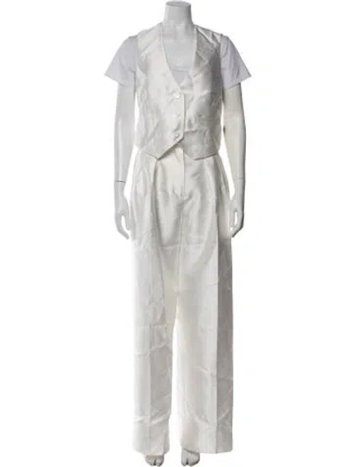 Pre-owned Ronny Kobo Pant Set In White