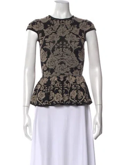 Pre-owned Ronny Kobo Patterned Crew Neck Top In Multi