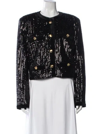 Pre-owned Ronny Kobo Patterned Evening Jacket In Black