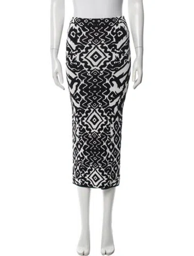 Pre-owned Ronny Kobo Patterned Long Skirt In Multi