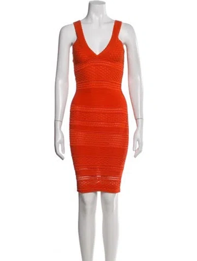 Pre-owned Ronny Kobo Patterned Mini Dress In Orange