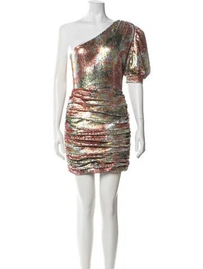 Pre-owned Ronny Kobo Patterned Mini Dress W/ Tags In Grey