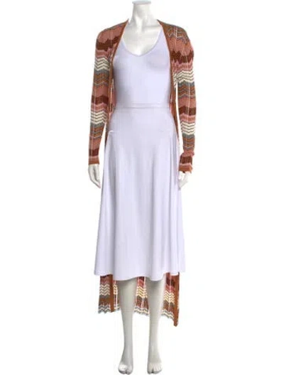 Pre-owned Ronny Kobo Patterned V-neck Sweater In Multicolor