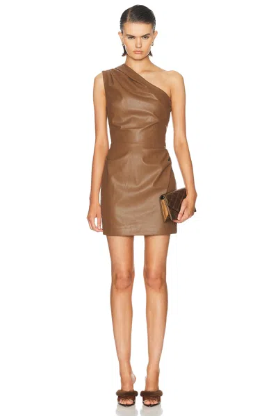 Ronny Kobo Pelle Dress In Saddle