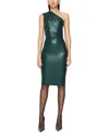 Ronny Kobo Pelle Faux Leather Dress In Green