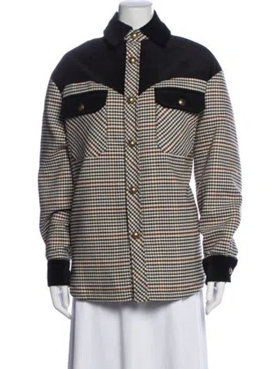 Pre-owned Ronny Kobo Plaid Print Jacket In Black