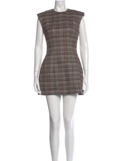 Pre-owned Ronny Kobo Plaid Print Mini Dress In Multi