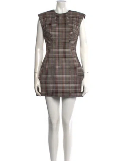 Pre-owned Ronny Kobo Plaid Print Mini Dress W/ Tags In Multi