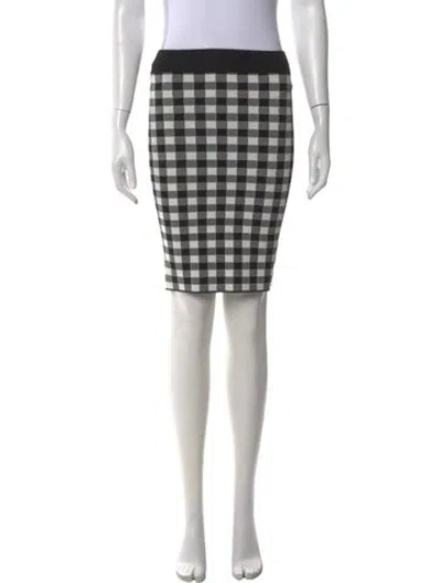 Pre-owned Ronny Kobo Plaid Print Mini Skirt In Black