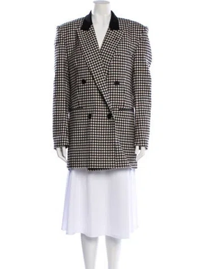 Pre-owned Ronny Kobo Plaid Print Peacoat In Multi