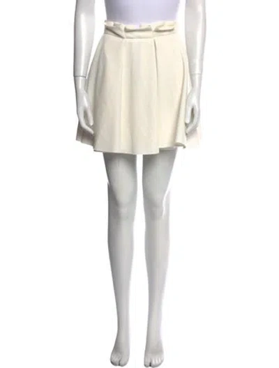 Pre-owned Ronny Kobo Pleated Accents Knee-length Skirt In White