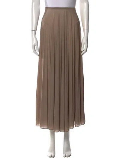 Pre-owned Ronny Kobo Pleated Accents Long Skirt In Neutral