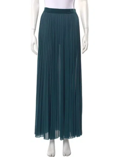 Pre-owned Ronny Kobo Pleated Accents Midi Length Skirt In Green