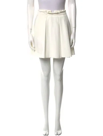 Pre-owned Ronny Kobo Pleated Accents Mini Skirt In White