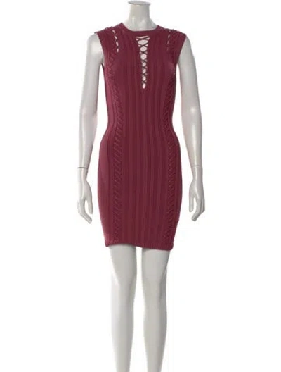 Pre-owned Ronny Kobo Plunge Neckline Mini Dress In Pink