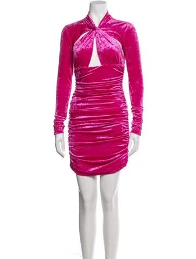 Pre-owned Ronny Kobo Plunge Neckline Mini Dress In Pink