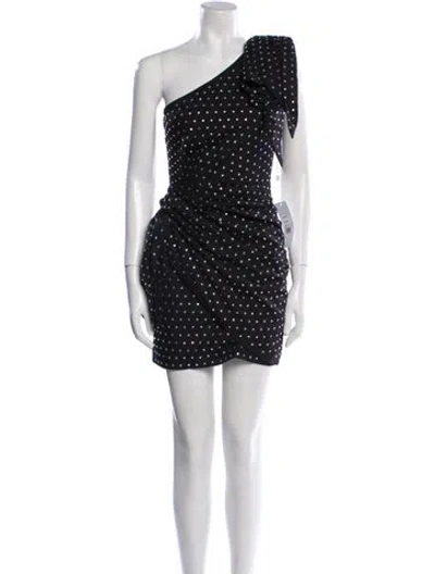 Pre-owned Ronny Kobo Polka Dot Print Mini Dress In Black