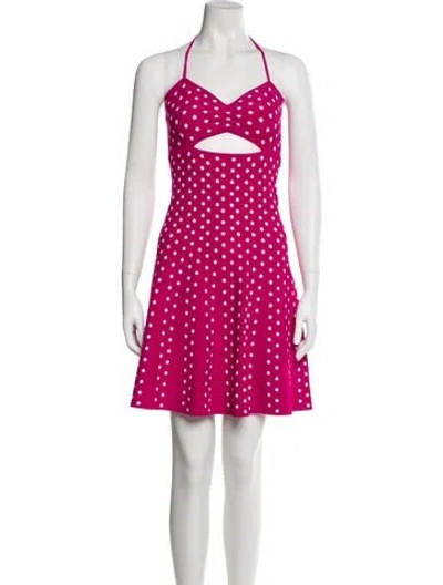 Pre-owned Ronny Kobo Polka Dot Print Mini Dress In Pink