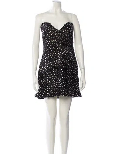 Pre-owned Ronny Kobo Polka Dot Print Mini Dress W/ Tags In Black