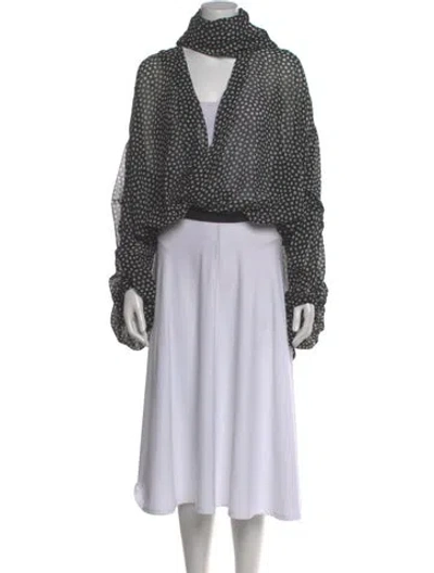 Pre-owned Ronny Kobo Polka Dot Print V-neck Blouse In Multi