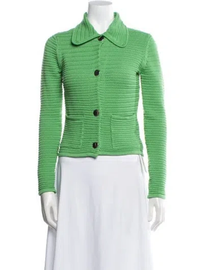 Pre-owned Ronny Kobo Printed Evening Jacket In Green