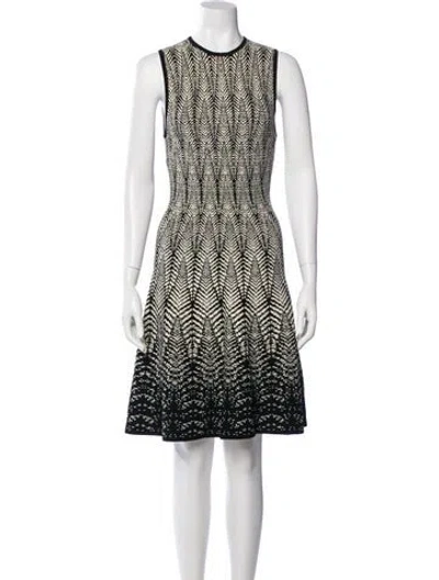 Pre-owned Ronny Kobo Printed Knee-length Dress In Black