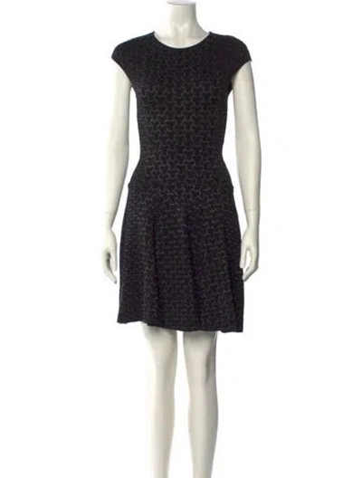 Pre-owned Ronny Kobo Printed Knee-length Dress In Black