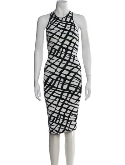 Pre-owned Ronny Kobo Printed Knee-length Dress W/ Tags In White