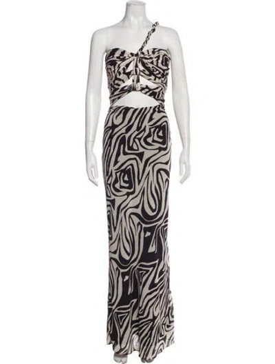 Pre-owned Ronny Kobo Printed Long Dress