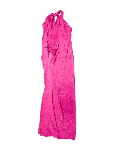 Pre-owned Ronny Kobo Printed Long Dress In Pink