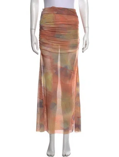Pre-owned Ronny Kobo Printed Long Skirt In Multicolor