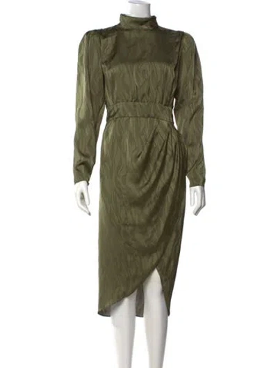 Pre-owned Ronny Kobo Printed Midi Length Dress In Green