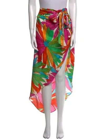 Pre-owned Ronny Kobo Printed Midi Length Skirt In Neutral