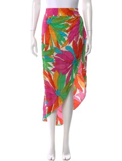 Pre-owned Ronny Kobo Printed Midi Length Skirt In Neutral