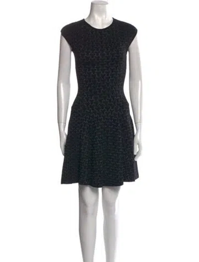Pre-owned Ronny Kobo Printed Mini Dress In Black
