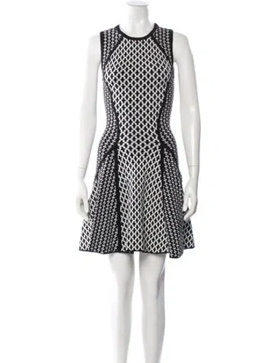 Pre-owned Ronny Kobo Printed Mini Dress In Black