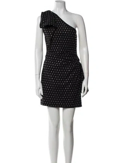 Pre-owned Ronny Kobo Printed Mini Dress In Black