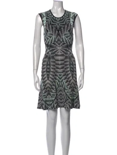 Pre-owned Ronny Kobo Printed Mini Dress In Blue