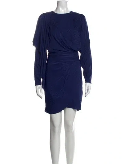 Pre-owned Ronny Kobo Printed Mini Dress In Blue