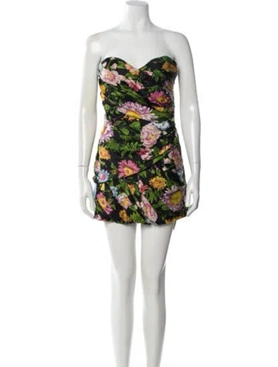 Pre-owned Ronny Kobo Printed Mini Dress In Green