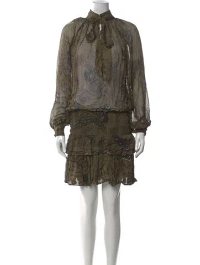 Pre-owned Ronny Kobo Printed Mini Dress In Multi