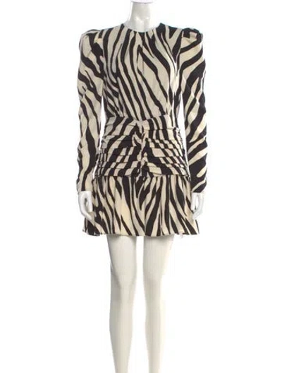 Pre-owned Ronny Kobo Printed Mini Dress In Neutral