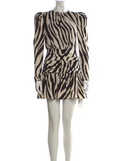 Pre-owned Ronny Kobo Printed Mini Dress In Neutral
