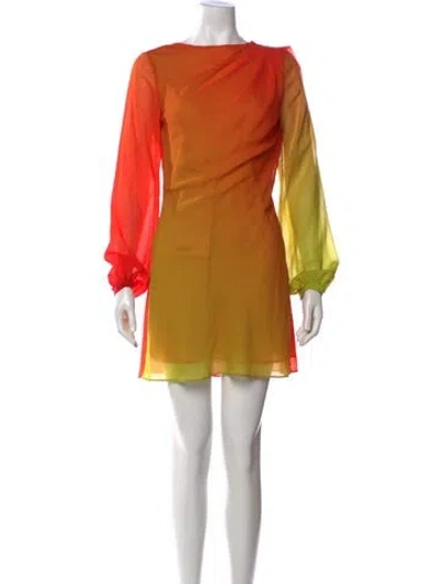 Pre-owned Ronny Kobo Printed Mini Dress In Orange