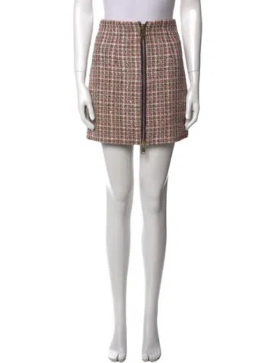 Pre-owned Ronny Kobo Printed Mini Skirt In Black