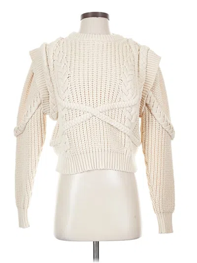Pre-owned Ronny Kobo Pullover Sweater In White