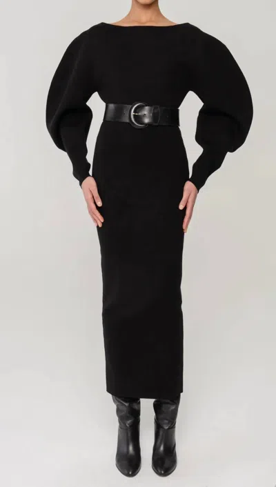 Ronny Kobo Randy Knit Dress In Black